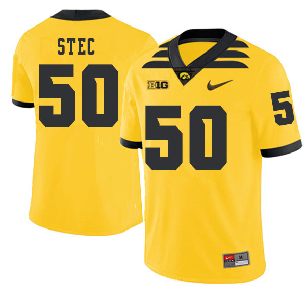 2019 Men #50 Louie Stec Iowa Hawkeyes College Football Alternate Jerseys Sale-Gold - Click Image to Close